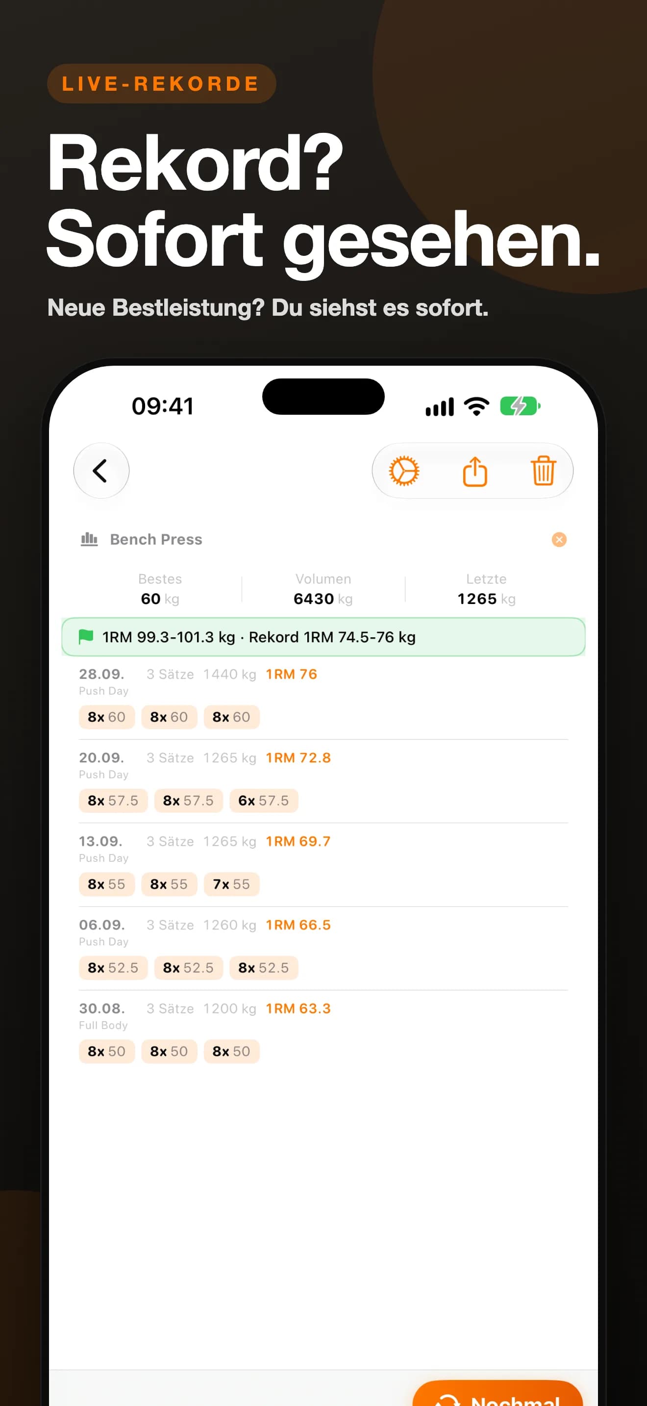 SetRepGo — Rekord? Sofort gesehen. (Vorschau-Screenshot)