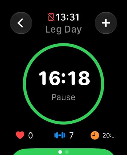 SetRepGo Apple Watch — Timer
