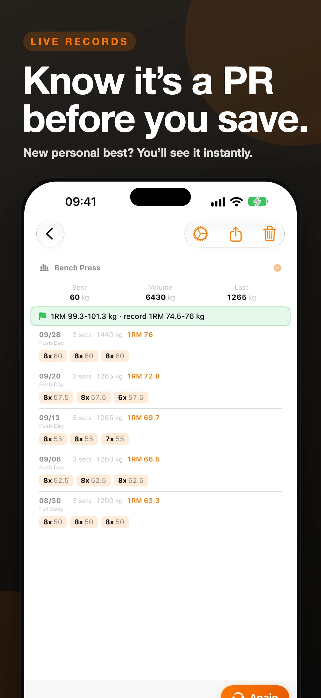 SetRepGo — Know it's a PR before you save. (Vorschau-Screenshot)